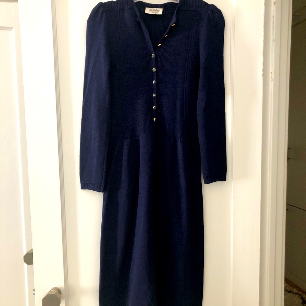 St. John for I. Magnin Navy Knit Dress